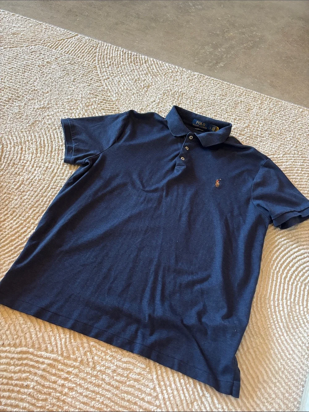 Polo by Ralph Lauren Men’s Dark Blue Short-Sleeve Polo with Embroidered Pony